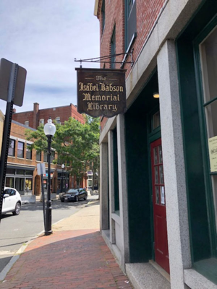 Photo of a sign at a doorway reading The Isabel Babson Memorial Library.